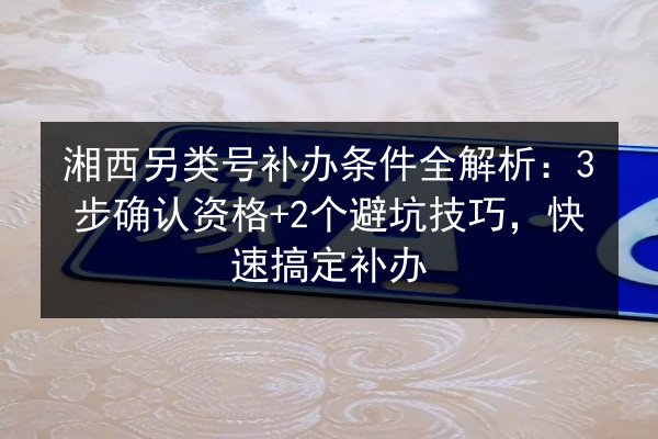 湘西另类号补办条件全解析：3步确认资格+2个避坑技巧，快速搞定补办 第2张