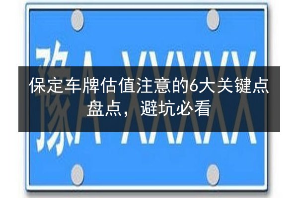 保定车牌估值注意的6大关键点盘点，避坑必看 第2张