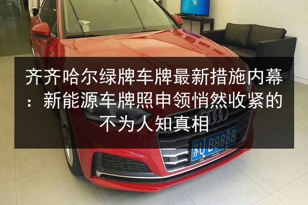 齐齐哈尔绿牌车牌最新措施内幕：新能源车牌照申领悄然收紧的不为人知真相 第2张