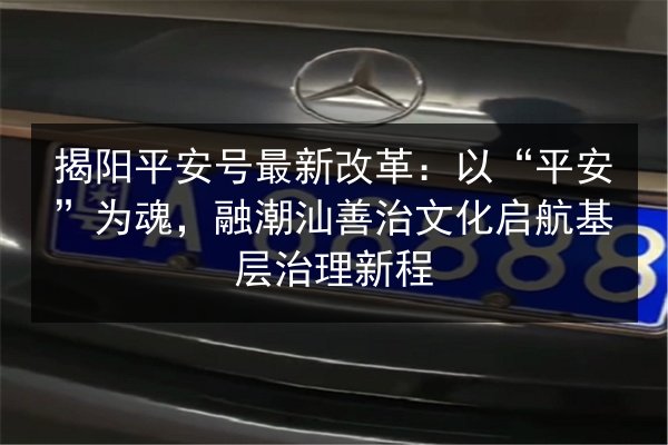 揭阳平安号最新改革:以“平安”为魂,融潮汕善治文化启航基层治理新程 第2张 揭阳平安号最新改革:以“平安”为魂,融潮汕善治文化启航基层治理新程 第2张