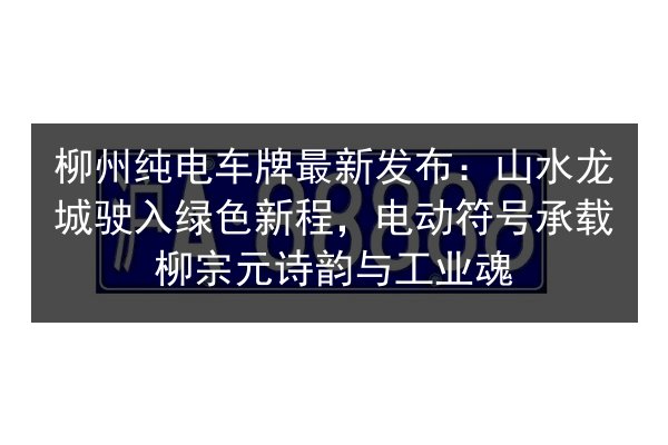柳州纯电车牌最新发布：山水龙城驶入绿色新程，电动符号承载柳宗元诗韵与工业魂