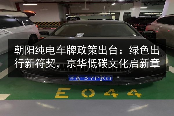朝阳纯电车牌政策出台：绿色出行新符契，京华低碳文化启新章