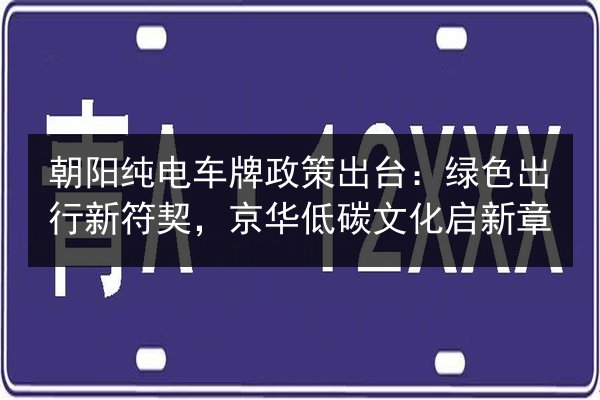 朝阳纯电车牌政策出台:绿色出行新符契,京华低碳文化启新章 第3张 朝阳纯电车牌政策出台:绿色出行新符契,京华低碳文化启新章 第3张