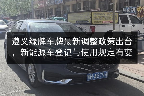 遵义绿牌车牌最新调整政策出台，新能源车登记与使用规定有变