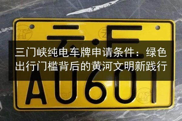 三门峡纯电车牌申请条件：绿色出行门槛背后的黄河文明新践行 第3张