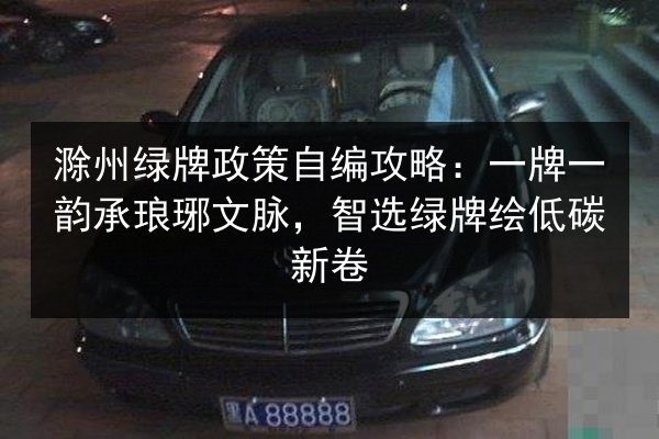 滁州绿牌政策自编攻略:一牌一韵承琅琊文脉,智选绿牌绘低碳新卷 第2张 滁州绿牌政策自编攻略:一牌一韵承琅琊文脉,智选绿牌绘低碳新卷 第2张