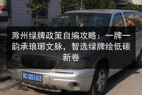 滁州绿牌政策自编攻略:一牌一韵承琅琊文脉,智选绿牌绘低碳新卷 第3张 滁州绿牌政策自编攻略:一牌一韵承琅琊文脉,智选绿牌绘低碳新卷 第3张