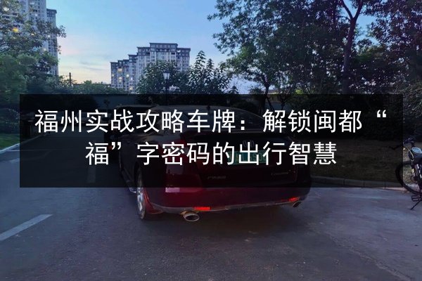 福州实战攻略车牌：解锁闽都“福”字密码的出行智慧 第3张