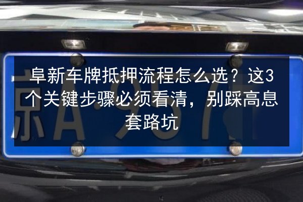 阜新车牌抵押流程怎么选？这3个关键步骤必须看清，别踩高息套路坑
