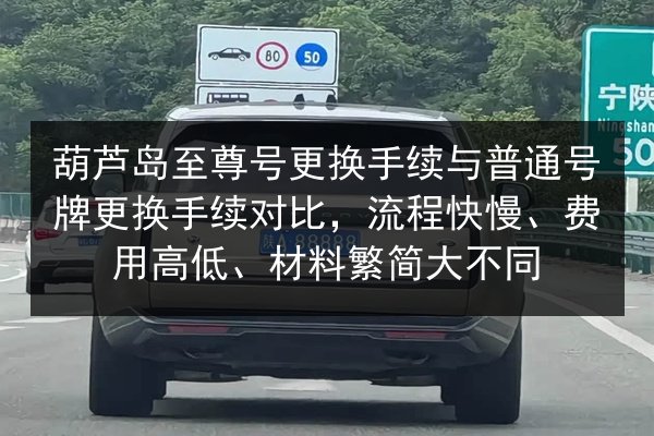 葫芦岛至尊号更换手续与普通号牌更换手续对比，流程快慢、费用高低、材料繁简大不同 第3张
