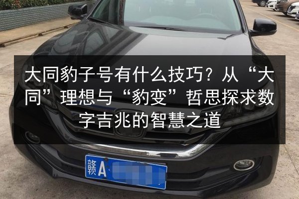 大同豹子号有什么技巧?从“大同”理想与“豹变”哲思探求数字吉兆的智慧之道 第2张 大同豹子号有什么技巧?从“大同”理想与“豹变”哲思探求数字吉兆的智慧之道 第2张