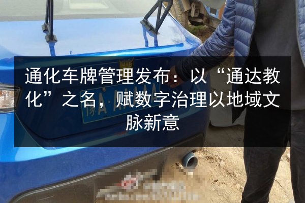 通化车牌管理发布：以“通达教化”之名，赋数字治理以地域文脉新意 第3张