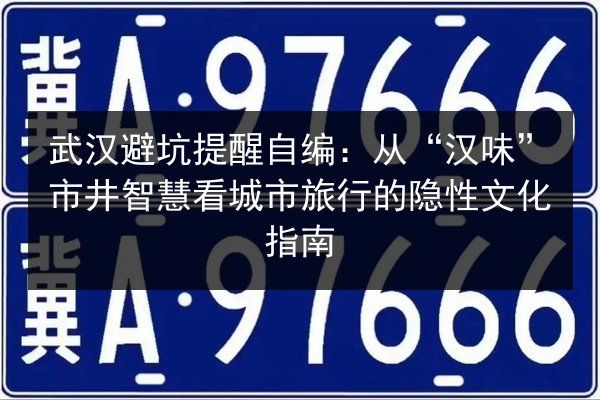 武汉避坑提醒自编:从“汉味”市井智慧看城市旅行的隐性文化指南 第2张 武汉避坑提醒自编:从“汉味”市井智慧看城市旅行的隐性文化指南 第2张