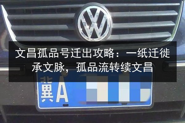 文昌孤品号迁出攻略：一纸迁徙承文脉，孤品流转续文昌