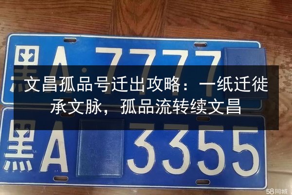 文昌孤品号迁出攻略:一纸迁徙承文脉,孤品流转续文昌 第3张 文昌孤品号迁出攻略:一纸迁徙承文脉,孤品流转续文昌 第3张