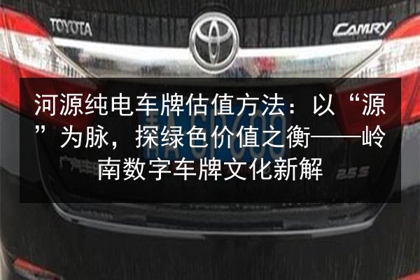 河源纯电车牌估值方法：以“源”为脉，探绿色价值之衡——岭南数字车牌文化新解