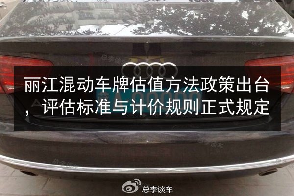 丽江混动车牌估值方法政策出台，评估标准与计价规则正式规定