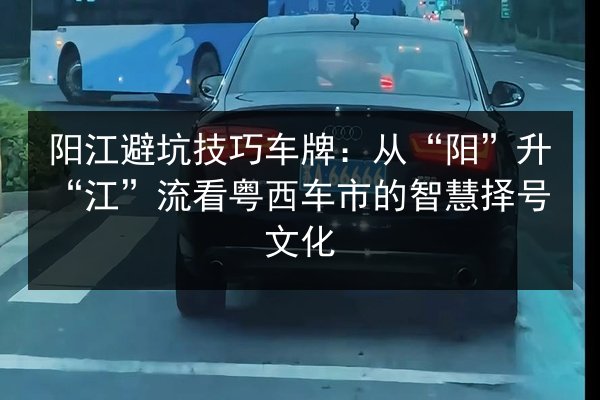 阳江避坑技巧车牌：从“阳”升“江”流看粤西车市的智慧择号文化