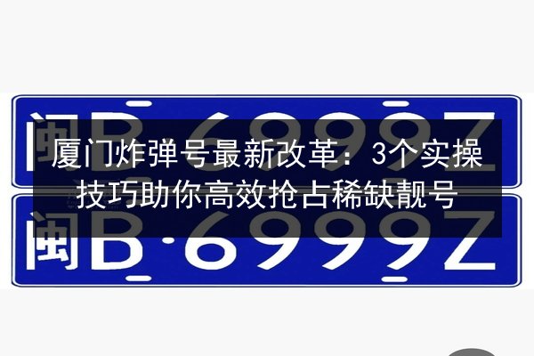 厦门炸弹号最新改革：3个实操技巧助你高效抢占稀缺靓号 第2张