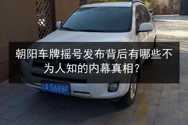 朝阳车牌摇号发布背后有哪些不为人知的内幕真相? 第2张 朝阳车牌摇号发布背后有哪些不为人知的内幕真相? 第2张