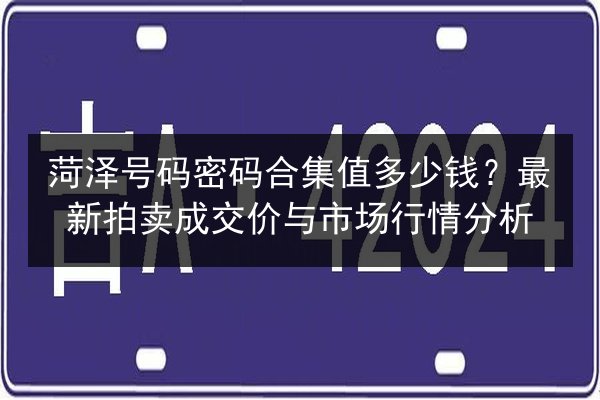 菏泽号码密码合集值多少钱？最新拍卖成交价与市场行情分析 第3张