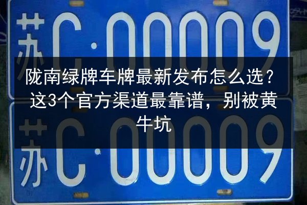 陇南绿牌车牌最新发布怎么选？这3个官方渠道最靠谱，别被黄牛坑