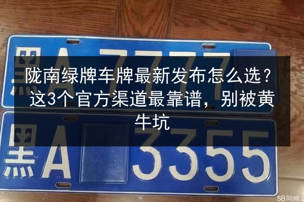 陇南绿牌车牌最新发布怎么选？这3个官方渠道最靠谱，别被黄牛坑 第2张