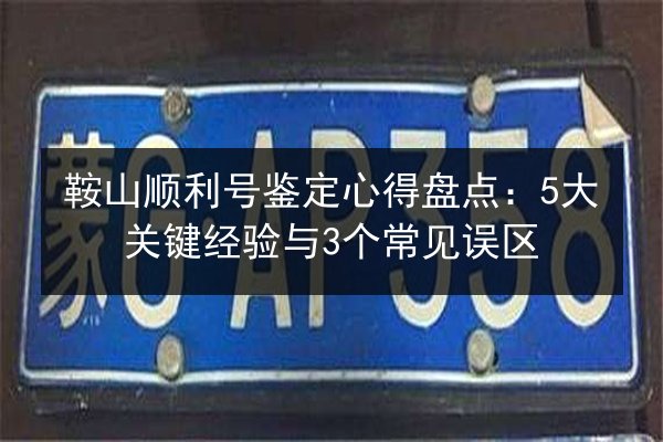 鞍山顺利号鉴定心得盘点:5大关键经验与3个常见误区 第1张 鞍山顺利号鉴定心得盘点:5大关键经验与3个常见误区 第1张