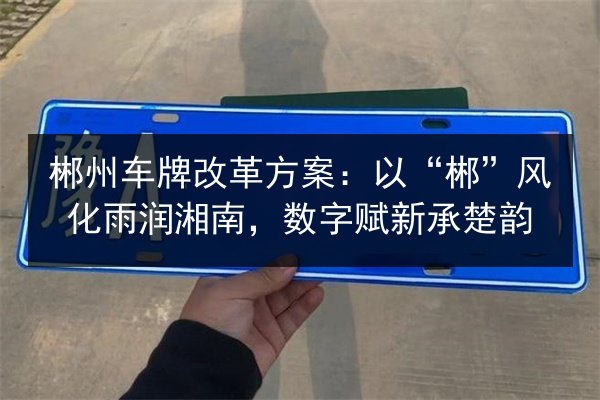 郴州车牌改革方案:以“郴”风化雨润湘南,数字赋新承楚韵 第2张 郴州车牌改革方案:以“郴”风化雨润湘南,数字赋新承楚韵 第2张