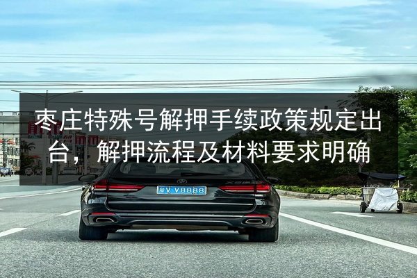 枣庄特殊号解押手续政策规定出台，解押流程及材料要求明确 第3张