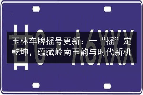 玉林车牌摇号更新：一“摇”定乾坤，蕴藏岭南玉韵与时代新机 第2张