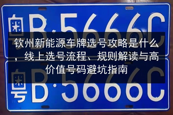 钦州新能源车牌选号攻略是什么，线上选号流程、规则解读与高价值号码避坑指南