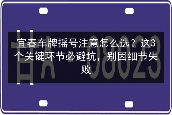 宜春车牌摇号注意怎么选？这3个关键环节必避坑，别因细节失败