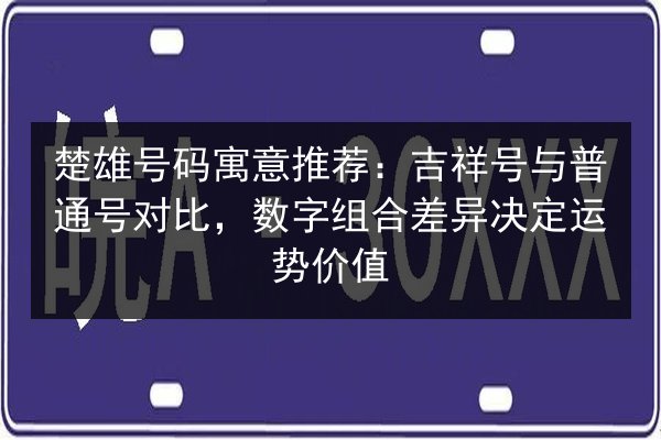 楚雄号码寓意推荐：吉祥号与普通号对比，数字组合差异决定运势价值 第2张