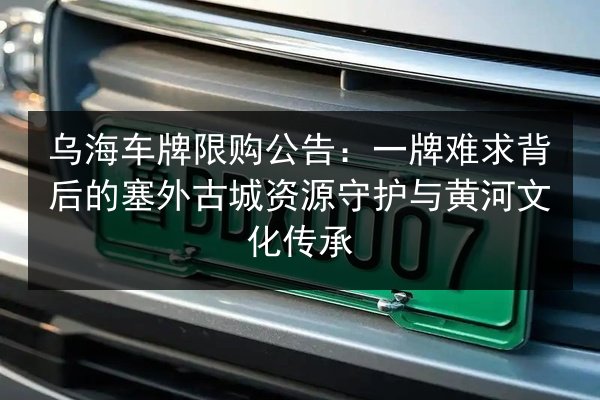 乌海车牌限购公告：一牌难求背后的塞外古城资源守护与黄河文化传承 第3张