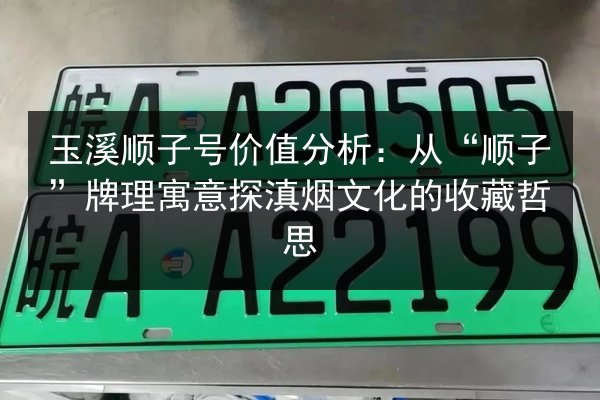 玉溪顺子号价值分析:从“顺子”牌理寓意探滇烟文化的收藏哲思 第3张 玉溪顺子号价值分析:从“顺子”牌理寓意探滇烟文化的收藏哲思 第3张