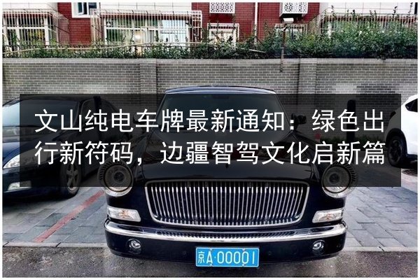 文山纯电车牌最新通知:绿色出行新符码,边疆智驾文化启新篇 第2张 文山纯电车牌最新通知:绿色出行新符码,边疆智驾文化启新篇 第2张