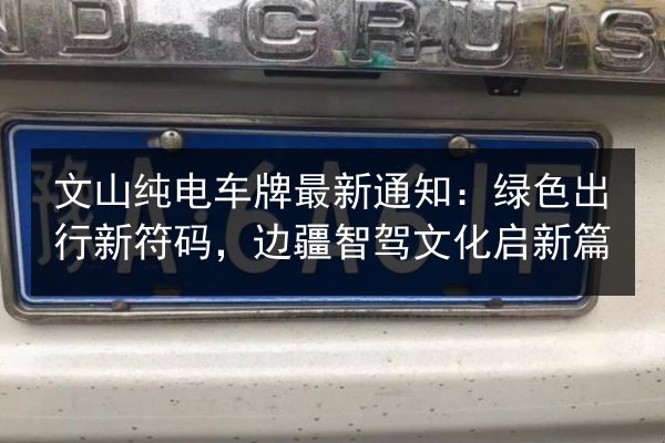 文山纯电车牌最新通知:绿色出行新符码,边疆智驾文化启新篇 第3张 文山纯电车牌最新通知:绿色出行新符码,边疆智驾文化启新篇 第3张