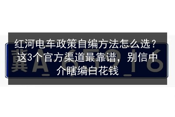 红河电车政策自编方法怎么选?这3个官方渠道最靠谱,别信中介瞎编白花钱 第3张 红河电车政策自编方法怎么选?这3个官方渠道最靠谱,别信中介瞎编白花钱 第3张