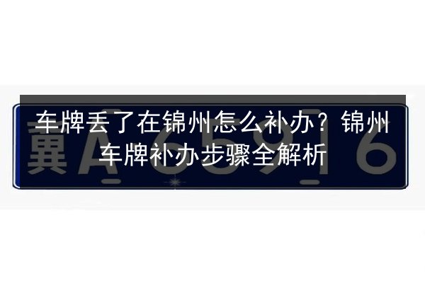 车牌丢了在锦州怎么补办？锦州车牌补办步骤全解析