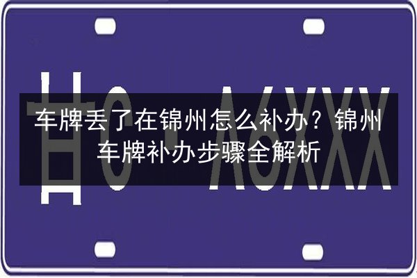 车牌丢了在锦州怎么补办？锦州车牌补办步骤全解析 第3张