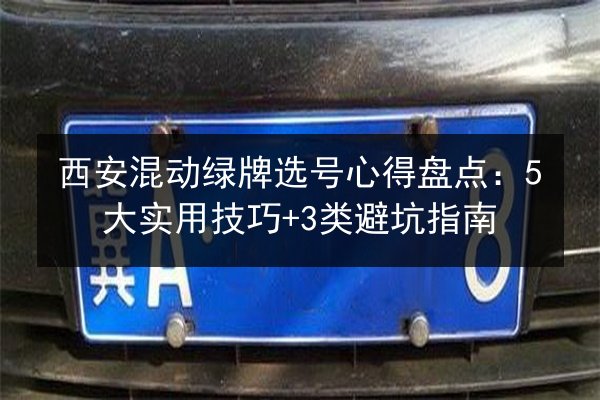 西安混动绿牌选号心得盘点：5大实用技巧+3类避坑指南 第2张