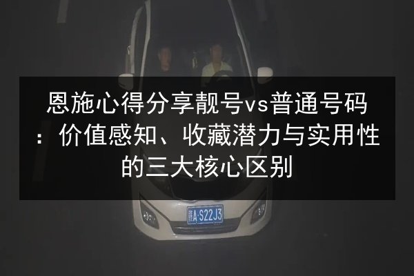 恩施心得分享靓号vs普通号码:价值感知、收藏潜力与实用性的三大核心区别 第3张 恩施心得分享靓号vs普通号码:价值感知、收藏潜力与实用性的三大核心区别 第3张