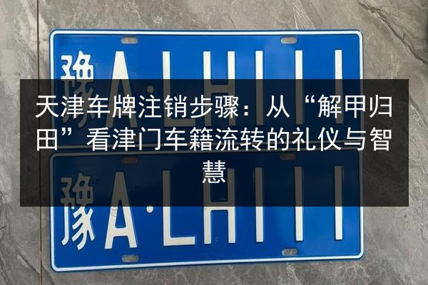 天津车牌注销步骤:从“解甲归田”看津门车籍流转的礼仪与智慧 第3张 天津车牌注销步骤:从“解甲归田”看津门车籍流转的礼仪与智慧 第3张