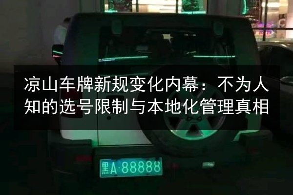 凉山车牌新规变化内幕：不为人知的选号限制与本地化管理真相