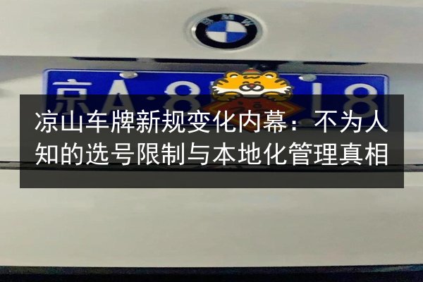 凉山车牌新规变化内幕:不为人知的选号限制与本地化管理真相 第3张 凉山车牌新规变化内幕:不为人知的选号限制与本地化管理真相 第3张