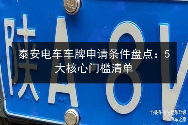 泰安电车车牌申请条件盘点：5大核心门槛清单 第3张