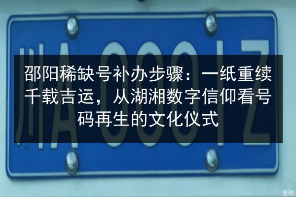 邵阳稀缺号补办步骤：一纸重续千载吉运，从湖湘数字信仰看号码再生的文化仪式