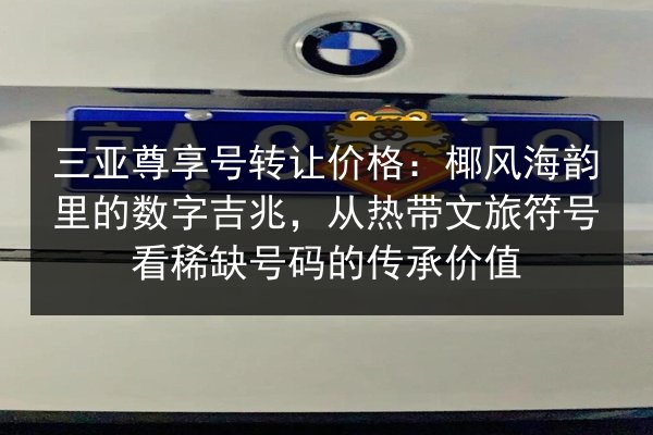 三亚尊享号转让价格：椰风海韵里的数字吉兆，从热带文旅符号看稀缺号码的传承价值