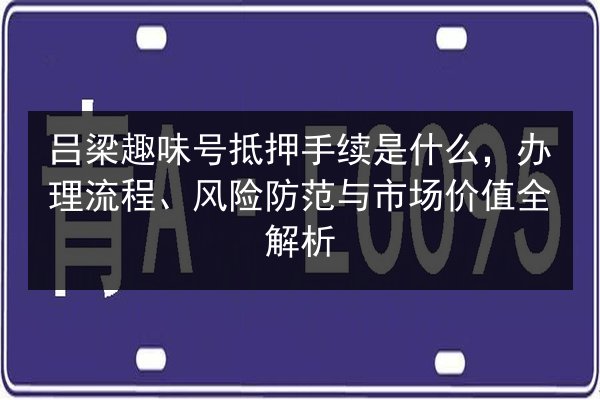 吕梁趣味号抵押手续是什么，办理流程、风险防范与市场价值全解析 第3张